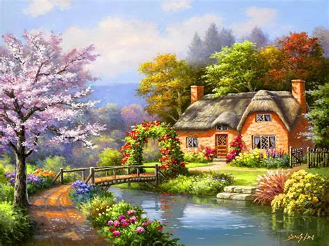 Cabin In Spring Desktop Wallpapers 4k HD Cabin In Spring Desktop