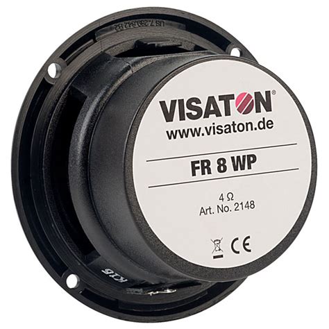 Visaton Fr 8 Wp 4 Ohm Black Round Saltwater Resistant Speaker 8cm