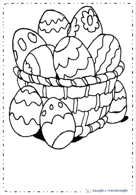 Desenhos Para P Scoa Para Colorir Ovos Na Cesta Educa O E