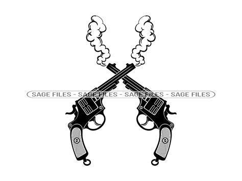 Smoking Gun Logo Svg Pistol Svg Gun Svg Revolver Svg Gun Clipart Gun Files For Cricut Gun