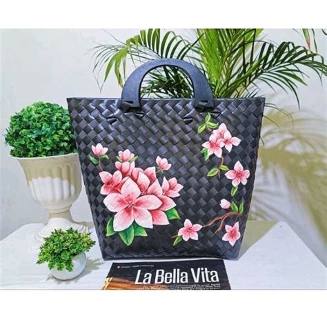 Classy Handpainted Bayong Bag With Zipper T Idea Shopee Philippines