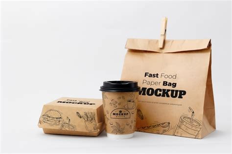 Premium Psd Paper Bag Mockup For Fast Food