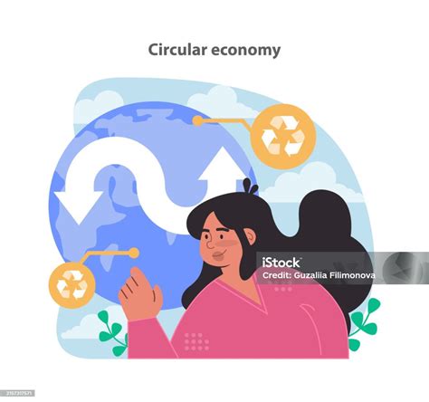 Circular Economy Concept Illustration Of Recycling And Sustainable Living Stock Illustration