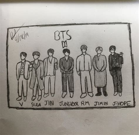 bts easy drawings bts