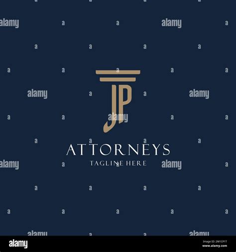 JP Initial Monogram Logo For Law Office Lawyer Advocate With Pillar