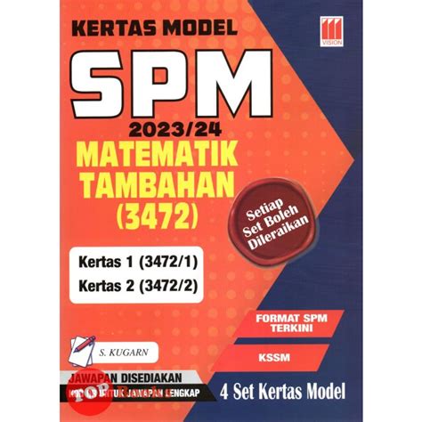 Topbooks Vision Kertas Model Spm Matematik Tambahan Kssm Dwibahasa