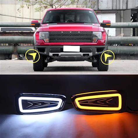 Led Daytime Running Fog Lights Lamp Drl Turn Light For Ford F150 Raptor