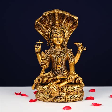 Buy This Brass Vishnu Narayan Murti Sitting On Shesnaga Height