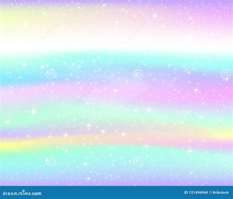 Unicorn Rainbow Wave Background Mermaid Galaxy Pattern Vector