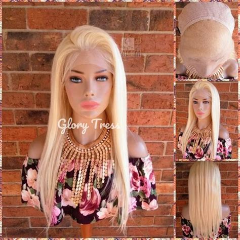 Honey Blonde Lace Front Wig Human Hair Blend Etsy