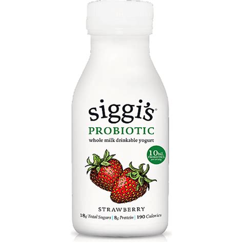 Siggis Probiotic Whole Milk Strawberry Drinkable Yogurt 8 Oz Yogurt Viking Village Foods