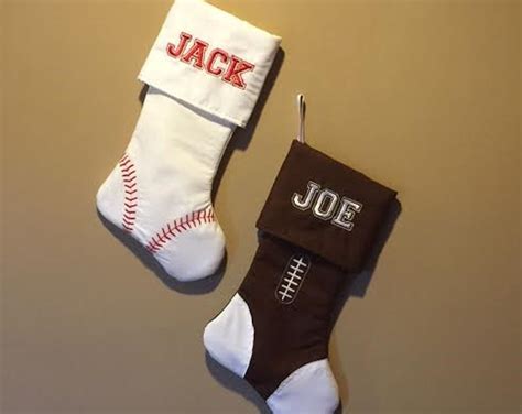 Sports Themed Christmas Stockings Free Personalization And Option To