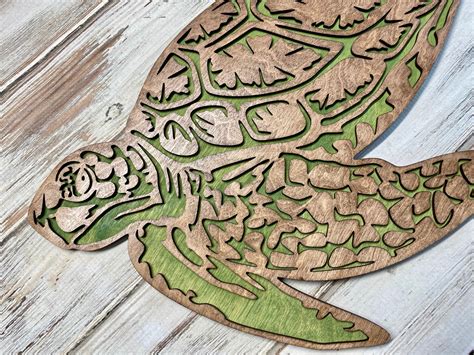 Wooden Sea Turtle Wall Decor Ocean Wall Decor Beach House Etsy