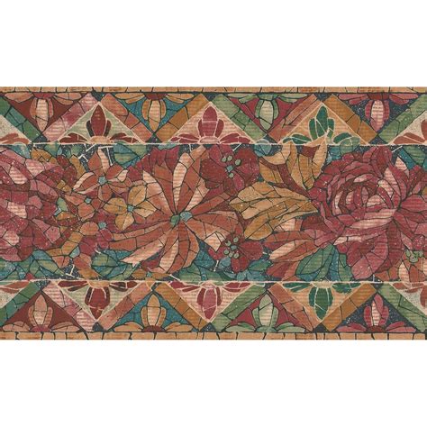 Palace Gardens Mosaic Floral Terracotta Border Wwb428 Fine Decor