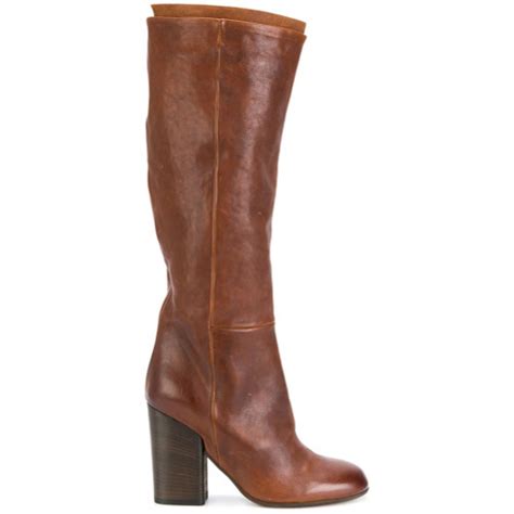 Bottes Hauteur Genou En Cuir Marron Pantanetti Farfetch