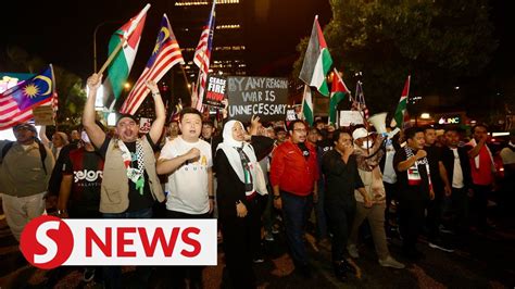 Crowd At Us Embassy Begins Kepung Demi Palestin Six Day Rally