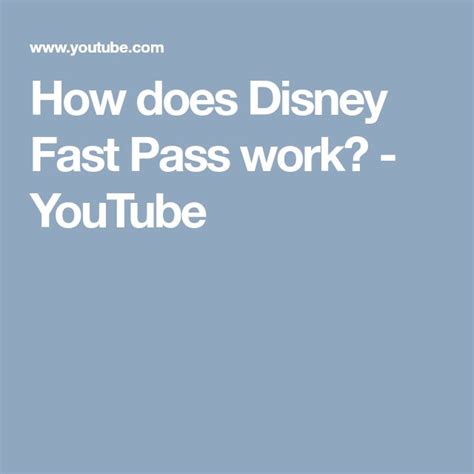 How Does Disney Fast Pass Work Youtube Disney Fast Pass Fast Pass Disney World Tips And