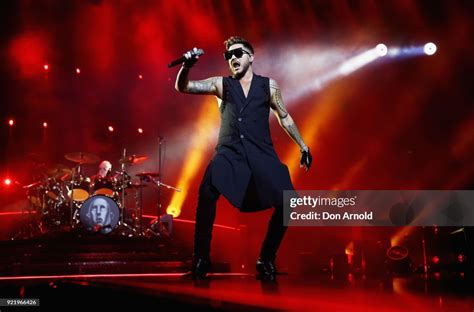 Adam Lambert Performs With Queen At Qudos Bank Arena On February 21