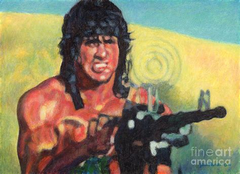 Rambo 3 Machine Gun Painting by Bill Pruitt - Pixels