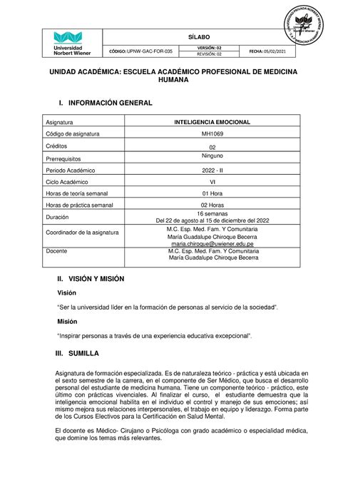 Upnw Ii Inteligencia Emocional Mh S Labo C