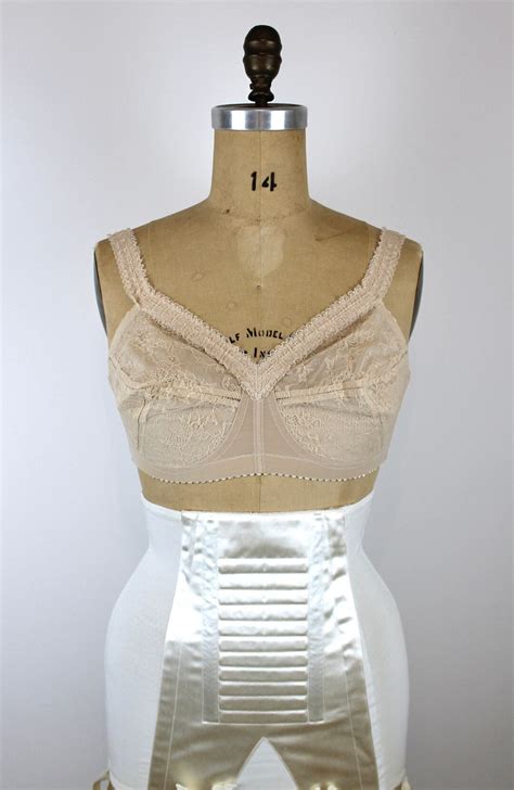 1960s Vintage Christian Dior Bra Deadstock Nude Brassiere Vintage French Bustier La Gaine