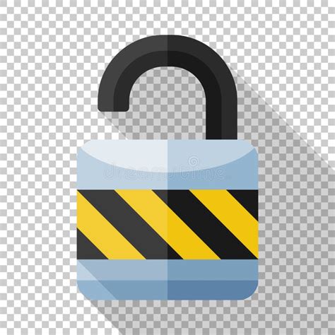 Unlocked Padlock Icon In Flat Style On Transparent Background Stock