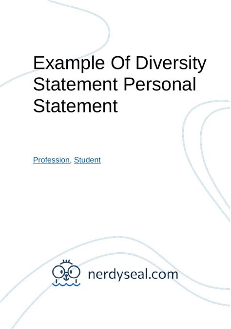 Example Of Diversity Statement Personal Statement 757 Words Nerdyseal