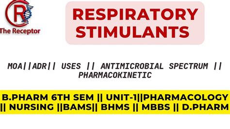 Respiratory Stimulants Pharmacology B Pharm Th Sem Unit