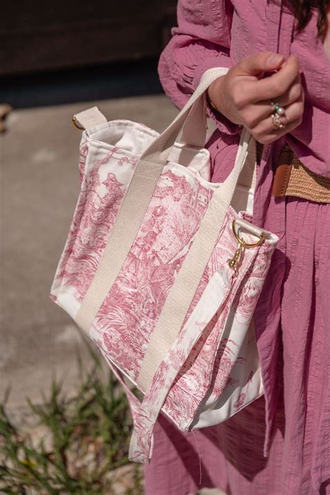 Diy Coudre Un Mini Sac Cabas Doubl En Toile De Jouy Cha S Hands