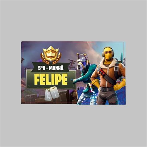 Etiqueta Escolar Vinil Fortnite 5x3cm Elo7