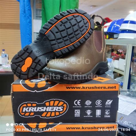 Jual Sepatu Safety Shoes Krushers Nevada Brown Original Safety Shoes