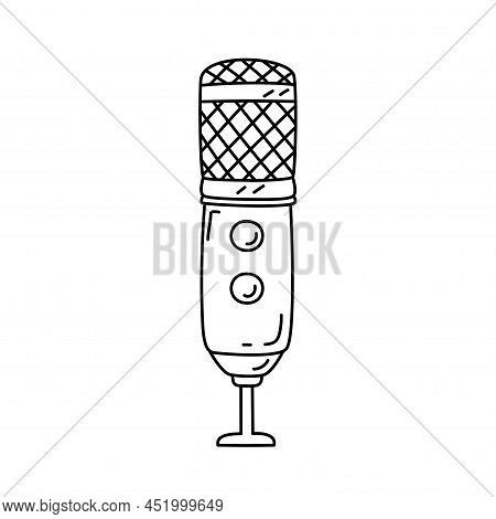 Microphone Line Vector Photo Free Trial Bigstock