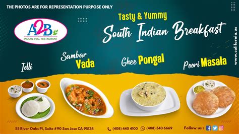 South Indian Breakfast Menu