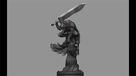 Stl File Berserk Guts On Edge Fantasy Anime Sword Character 3d Print