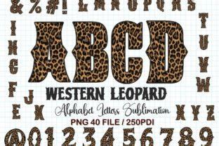 Western Leopard Alphabet Sublimation Graphic By Denizdesign Creative