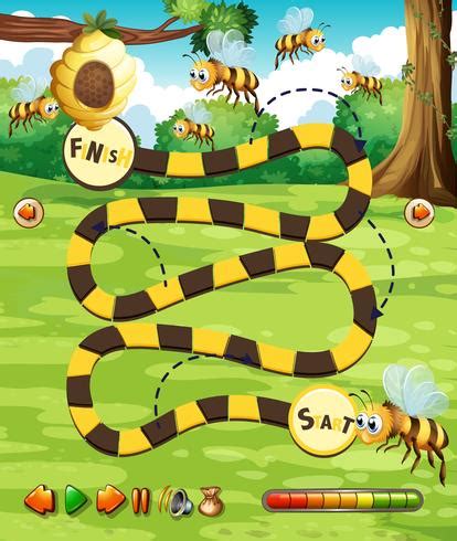 A bee board game template 373648 Vector Art at Vecteezy