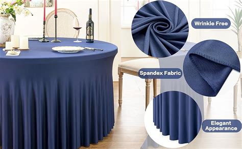 Amazon Htper Pack Navy Blue Spandex Round Table Cloths For