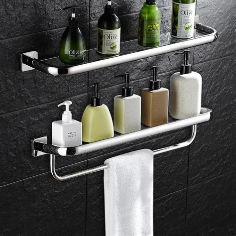 Wall Mounted Bathroom Accessories 30CM Glass Shelf Bathroom Shelves ...