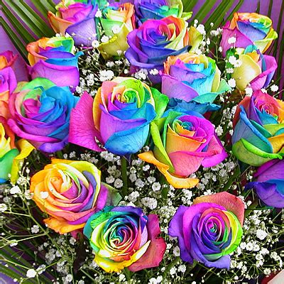 Send One Dozen Rainbow Roses Bouquet to Philippines