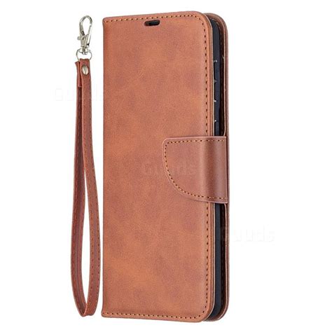 Classic Sheepskin Pu Leather Phone Wallet Case For Samsung Galaxy S21 Plus S30 Plus Brown