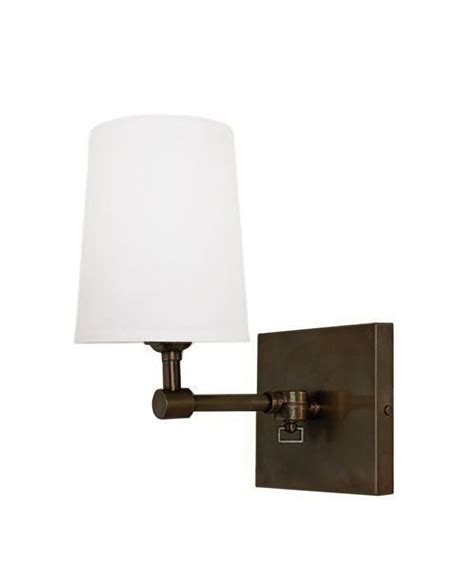 Hampton Pivoting Wall Sconce With Linen Shade Bronze Fox Mill