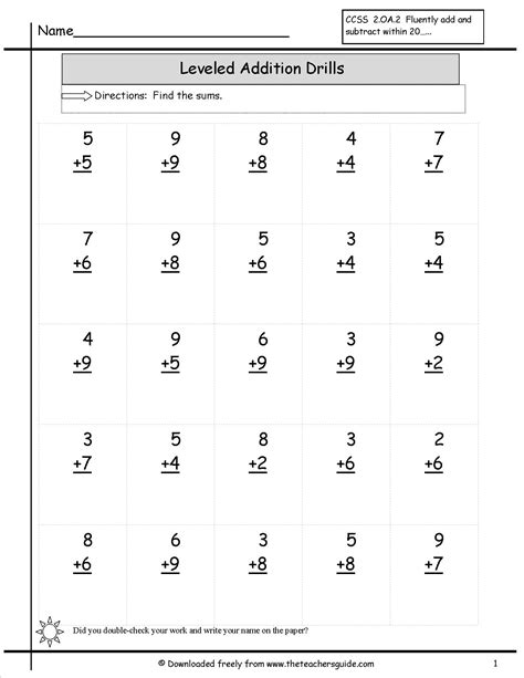 Math Addition Worksheets 2nd Grade