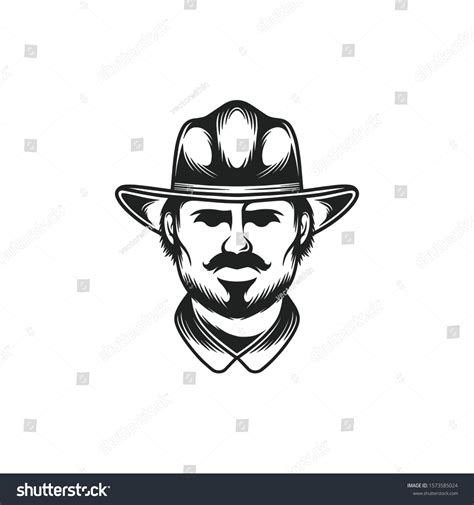 Cowboy face vector logo template - Royalty Free Stock Vector 1573585024 ...