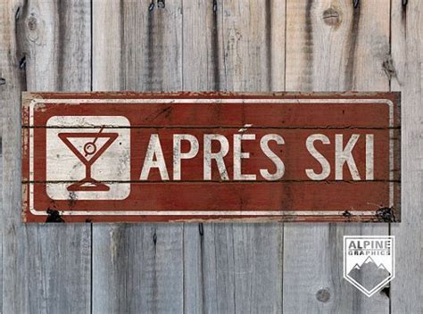 Apres Ski Sign Rustic Wood Ski Resort Sign Choose Size Etsy Ski