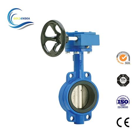 Double Half Stem Gear Operated Ci Wafer Type Butterfly Valve Wafer