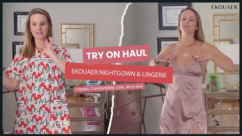 Nightgown Lingerie Try On Haul Ekouaer Ft Alex Youtube