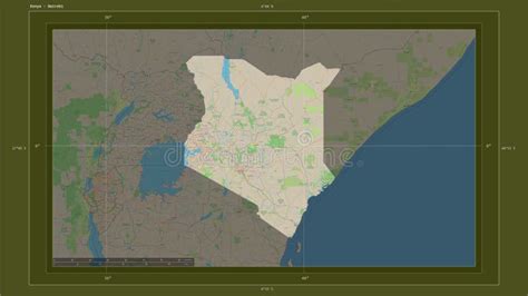 Kenya Highlighted Composition Topo Standard Stock Illustration