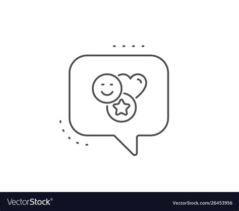 Social Media Likes Line Icon Heart Star Sign Vector Image