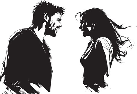 Fury Fusion Vector Graphic Illustrating Couples Anger Anger Ablaze