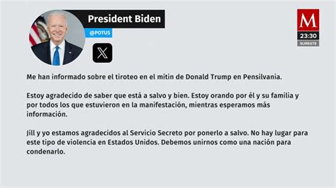 Joe Biden Agradece Al Servicio Secreto Y Ora Por Donald Trump Tras El